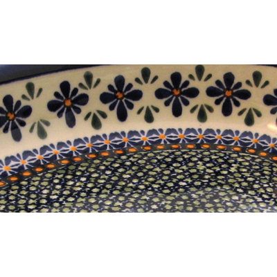 Euroquest Imports Polish Pottery 11" Oval Baking Pan - Pattern DU60