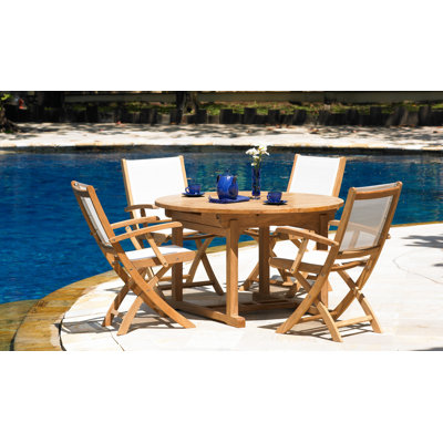 Three Birds Casual Teak Chelsea Riviera 4 Piece Dining Set