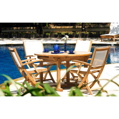 Three Birds Casual Teak Chelsea Riviera 4 Piece Dining Set