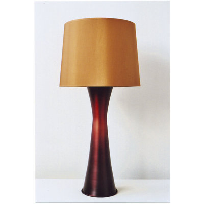 Skyscraper Table Lamp in Raku Fade with Gold Shade