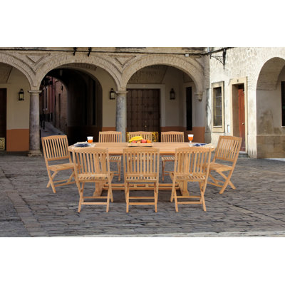 Caluco LLC Teak 9 Pc Dining Set