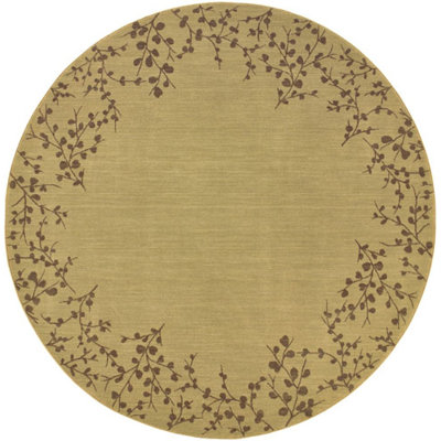 Allure Tan Floral Trim Rug