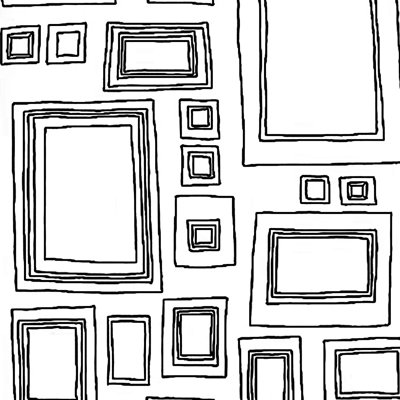 Graham & Brown Label Frames Wallpaper in Black / White