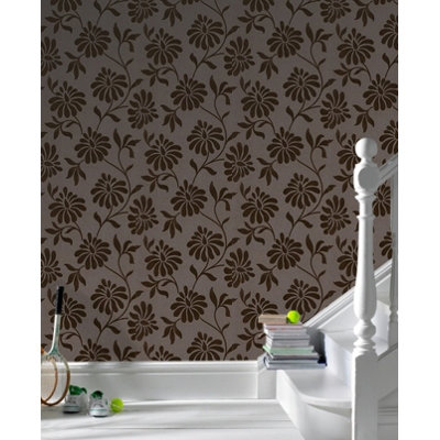 Graham & Brown Barbara Hulanicki Flock Ophelia Wallpaper