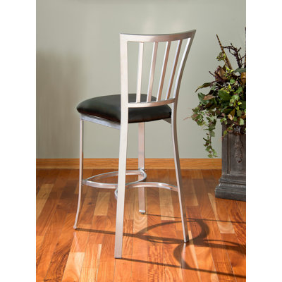 American Heritage Alexa Stool in Silver with Black Microfiber
