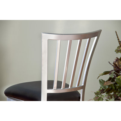 American Heritage Alexa Stool in Silver with Black Microfiber