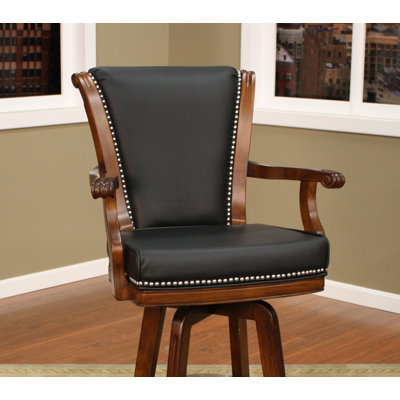 American Heritage Napoli Stool with Black Leather