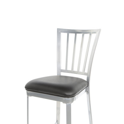American Heritage Alexa Stool in Silver with Black Microfiber