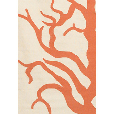 Thomas Paul Flat-weave Dhurrie Cream/Orange Coral Rug