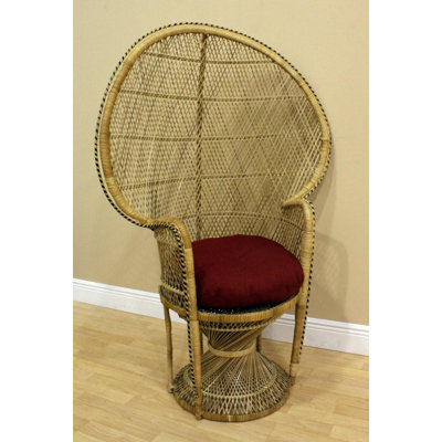 Hospitality Rattan Peacock Buri Fabric Arm Chair
