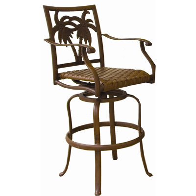 Hospitality Rattan Coco Palm Patio 30" Swivel Barstool