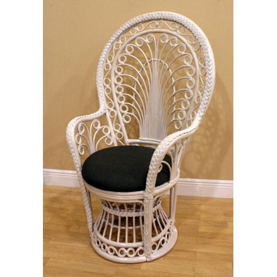 Hospitality Rattan Peacock Rattan Fabric Arm Chair