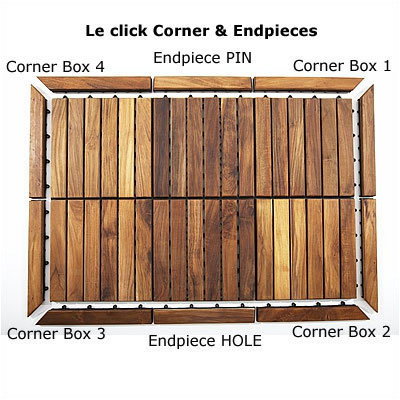 Infinita Corporation Le Click Flex Teak Interlocking Decking Tiles in Oiled Finish (Set of 10)
