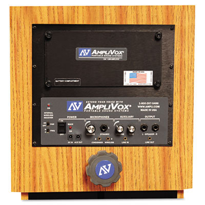 AmpliVox Sound Systems Presidential Plus Adjustable Wireless Column Lectern, 20 x 13 x 46-1/2, Med Oak