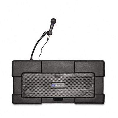AmpliVox Sound Systems Amplipod Portable Podium PA System, 50-Watt Multimedia Amplifier w/3 Mic Inputs