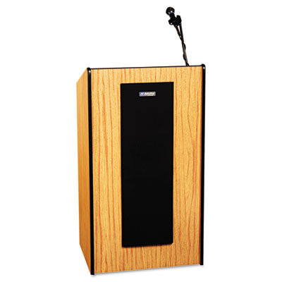 AmpliVox Sound Systems Adjustable Presidential Plus Lectern, 25-1/2w x 20-1/2d x 36 to 44h, Medium Oak                                              