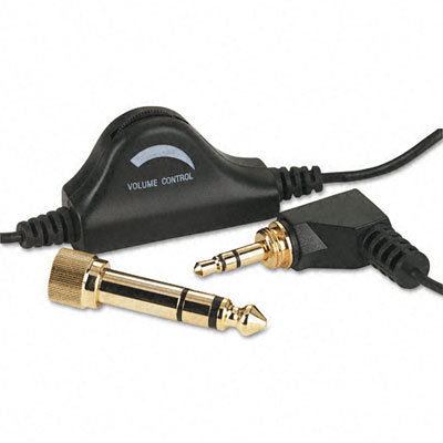 AmpliVox Sound Systems Personal Multimedia Stereo Headphones with Volume Control, Black                                                             