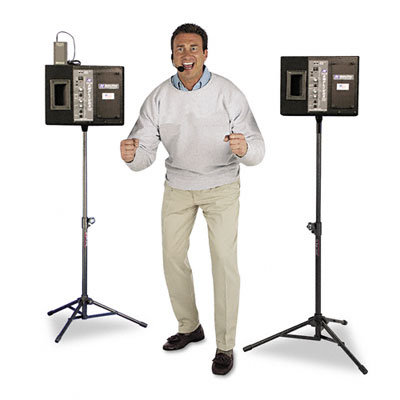 AmpliVox Sound Systems Portable Wireless Powered Speaker Voice Projector Kit, Black