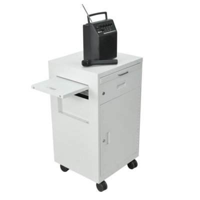 AmpliVox Sound Systems Multimedia Cart with Locking Cabinet