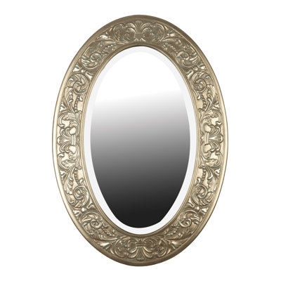 Argento Oval Wall Mirror in Antique Silver