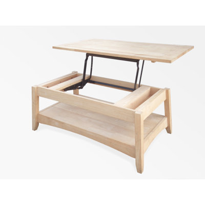 International Concepts Unfinished Wood Bombay Coffee Table with Lift-Top