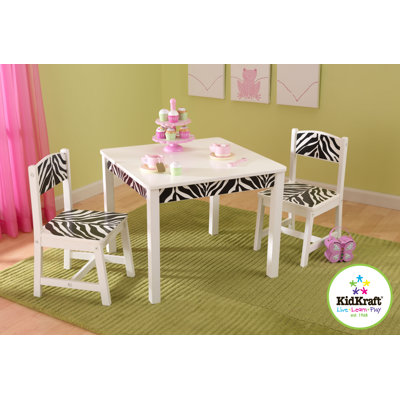 KidKraft Fun and Funky Kids' 3 Piece Table and Chair Set