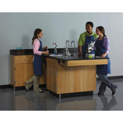 Diversified Woodcrafts Perimeter Workstation With Door, Drawer, Sink & Fixtures