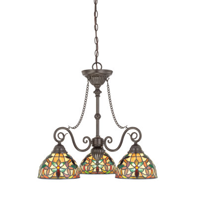 Quoizel Kami Three Light Chandelier in Vintage Bronze