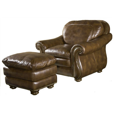Hanover Leather Chair and Ottoman