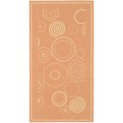 Safavieh Courtyard Terracotta/Natural Circle Rug