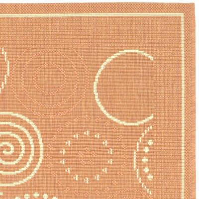 Safavieh Courtyard Terracotta/Natural Circle Rug