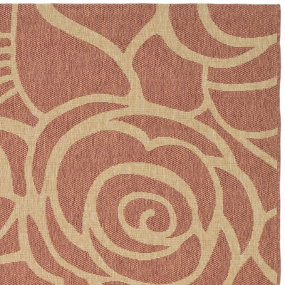 Safavieh Courtyard Rust/Sand Floral Rug