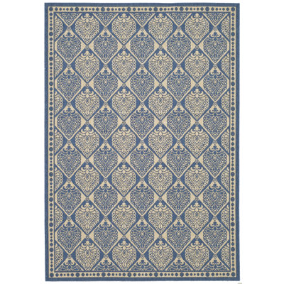 Courtyard Blue/Ivory Checked Rug