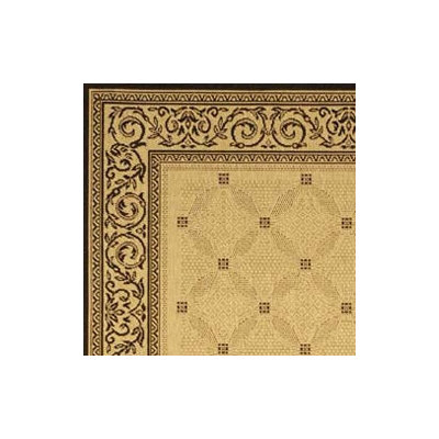 Safavieh Courtyard Ivory/Black Border Rug