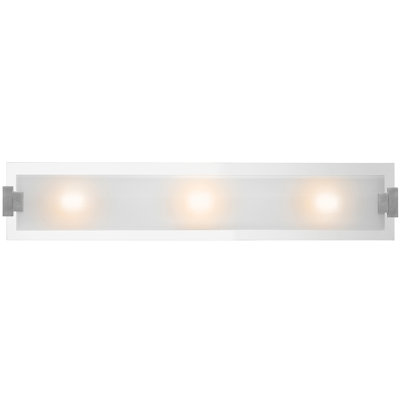 Access Lighting  Vanity Light with Frosted Glass in Brushed Steel