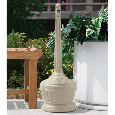 Commercial Zone Patio Smokers' Outpost in Beige Cigarette Receptacle