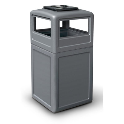 Commercial Zone 38 Gallon Square Waste Container with Ashtray Dome Lid
