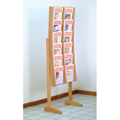 Wooden Mallet Twelve Pocket Contemporary Floor Display