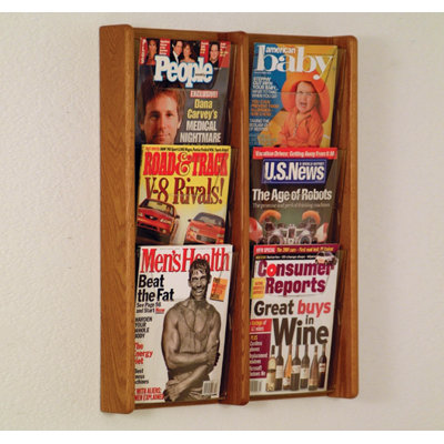 Wooden Mallet Six Pocket Acrylic and Oak Wall Display