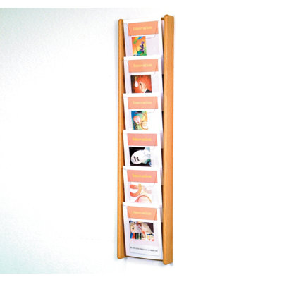 Wooden Mallet Six Pocket Acrylic and Oak Wall Display