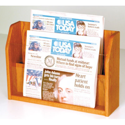 Wooden Mallet Countertop Two Pocket Newspaper Display