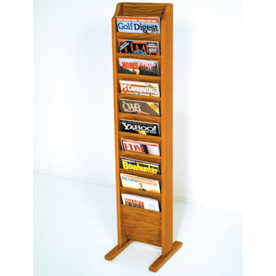 Wooden Mallet Free Standing Ten Pocket Magazine Rack