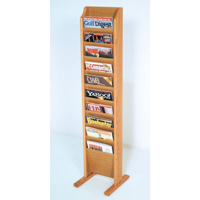 Wooden Mallet Free Standing Ten Pocket Magazine Rack