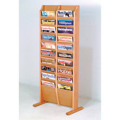 Wooden Mallet Free Standing Twenty Pocket Magazine Rack