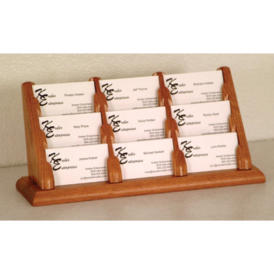 Wooden Mallet Nine Pocket Counter Top Business Card Holder