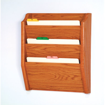 Wooden Mallet Three Pocket Legal Size File Holder