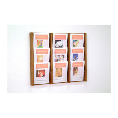 Wooden Mallet Nine Pocket Acrylic and Oak Wall Display
