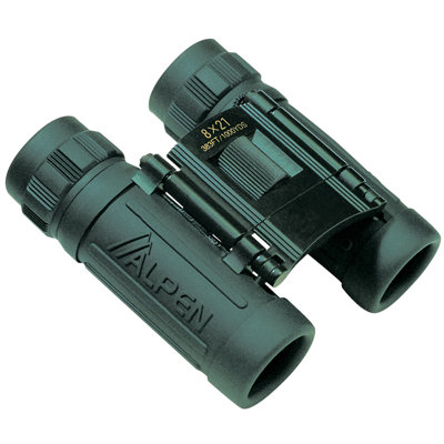 8x21 Green Rubber Armored Compact Binoculars