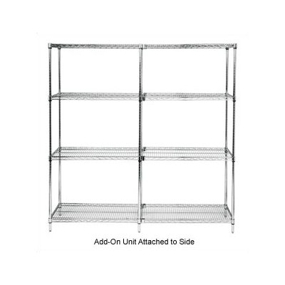 Quantum Storage Small 63" Q-Stor Chrome Wire Shelving Add-On Unit