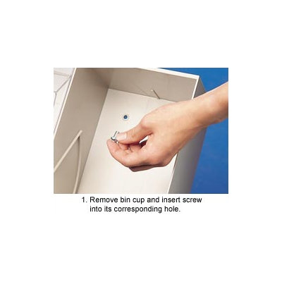 Quantum Storage Disks and Screws for Tip Out Bins